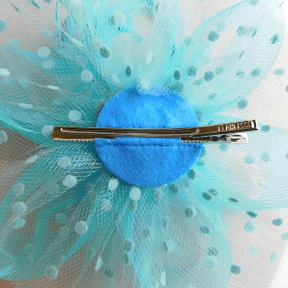 Blue Fascinator Hat for dressy occasions !!!  Comes with headband & clip - Picture 7 of 7